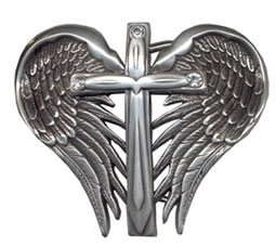 Cross and wings cutout buckle